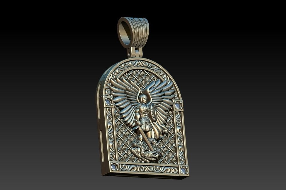 Michael Archangel Sao Miguel Medal 3D print model_1