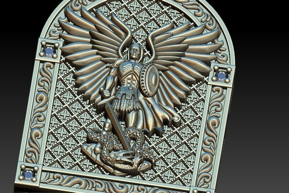Michael Archangel Sao Miguel Medal 3D print model_17