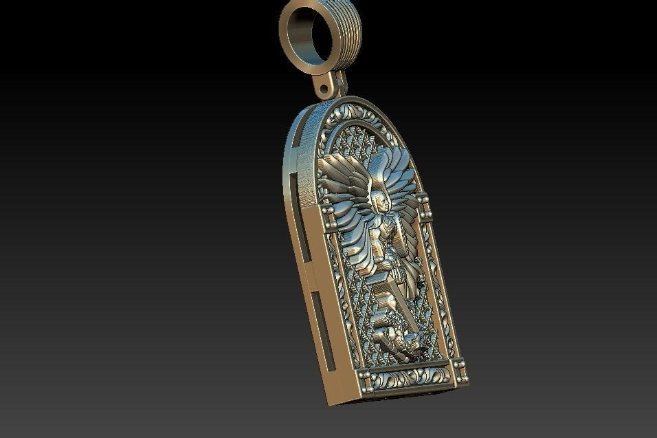 Michael Archangel Sao Miguel Medal 3D print model_7