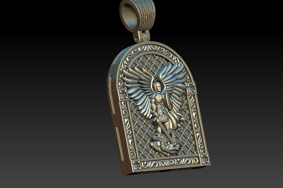Michael Archangel Sao Miguel Medal 3D print model_6