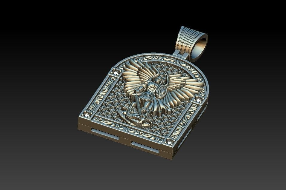 Michael Archangel Sao Miguel Medal 3D print model_16