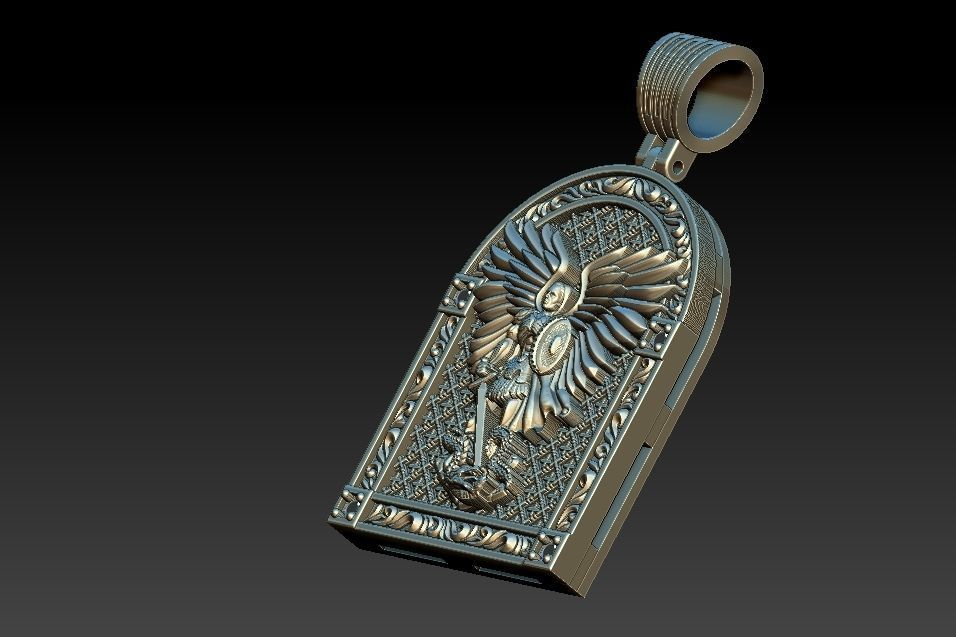 Michael Archangel Sao Miguel Medal 3D print model_13