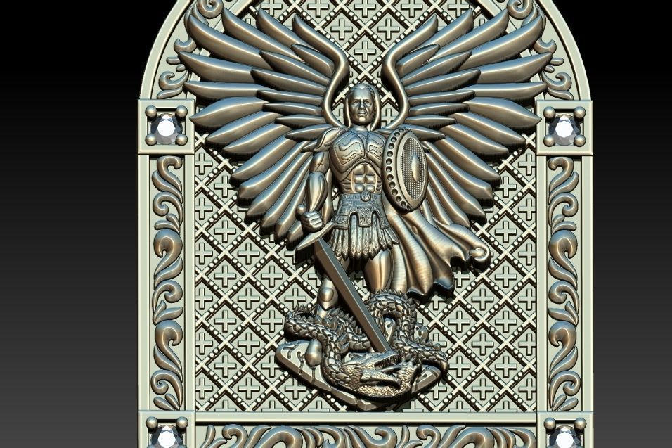 Michael Archangel Sao Miguel Medal 3D print model_2
