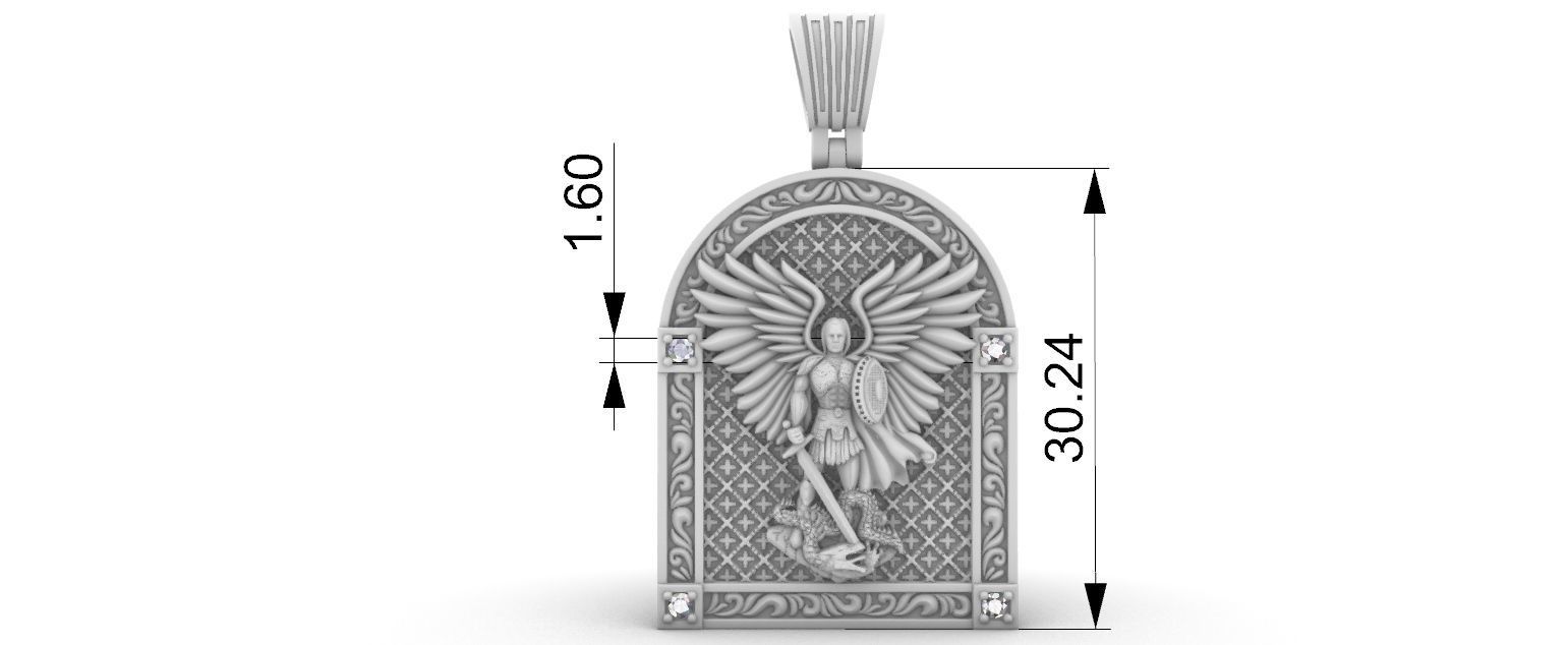 Michael Archangel Sao Miguel Medal 3D print model_4