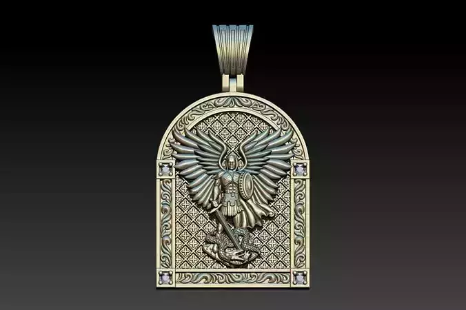 Michael Archangel Sao Miguel Medal 3D print model