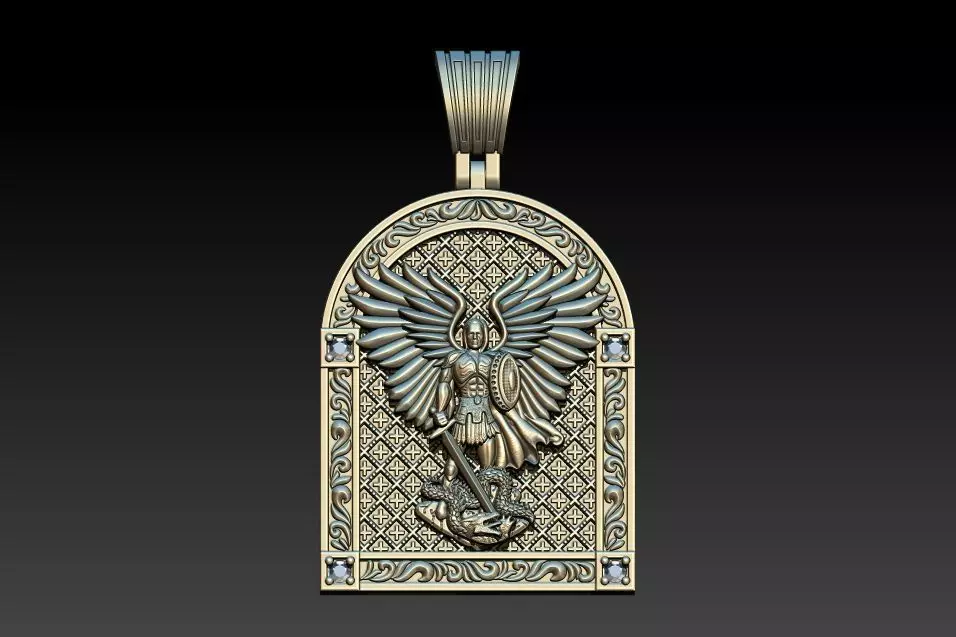 Michael Archangel Sao Miguel Medal 3D print model_0