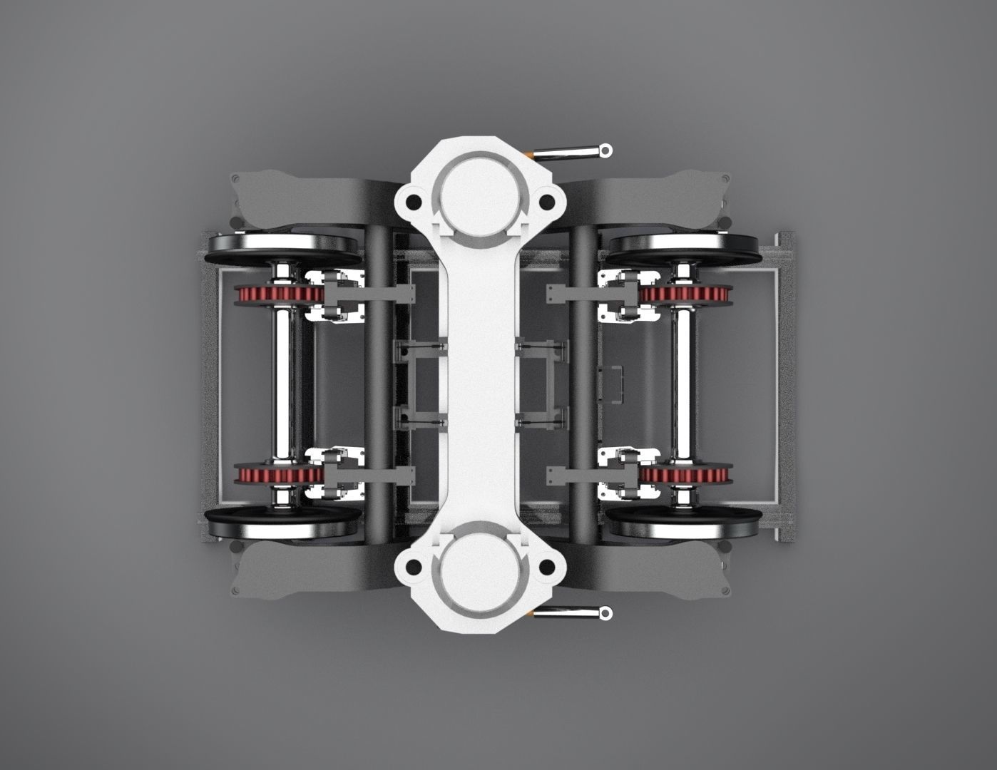 Train 2 axes bogie and suspension system 3D model_8