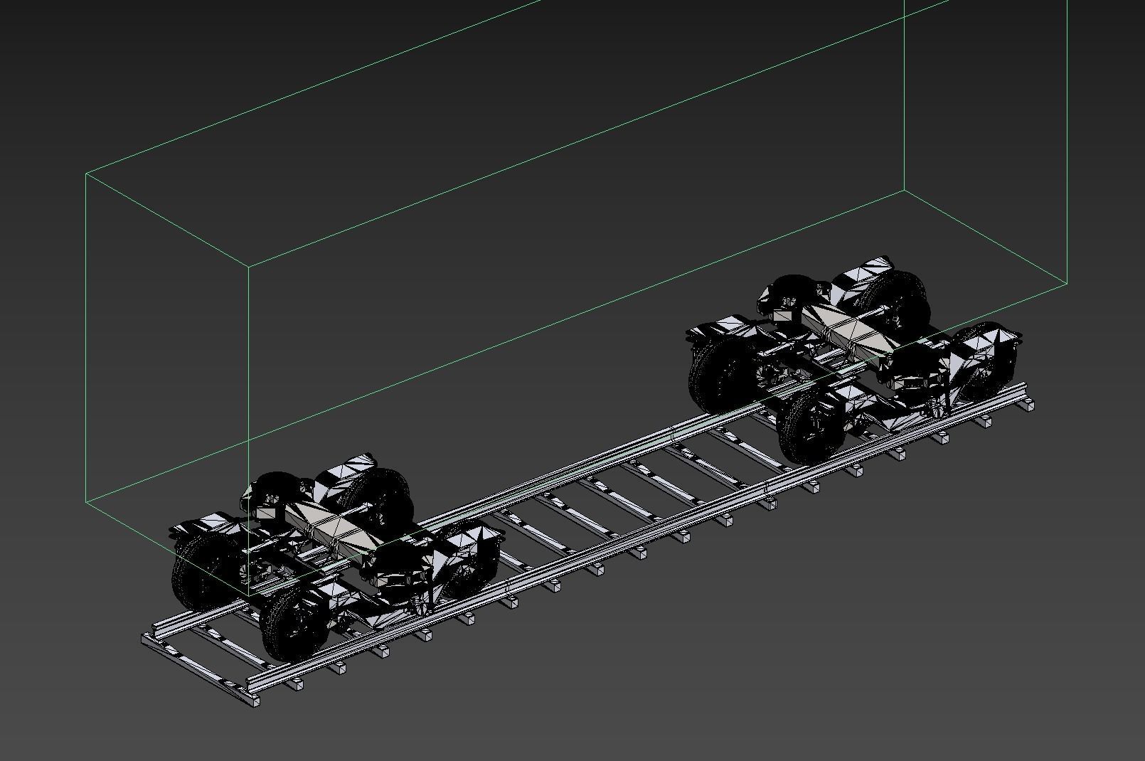 Train 2 axes bogie and suspension system 3D model_9