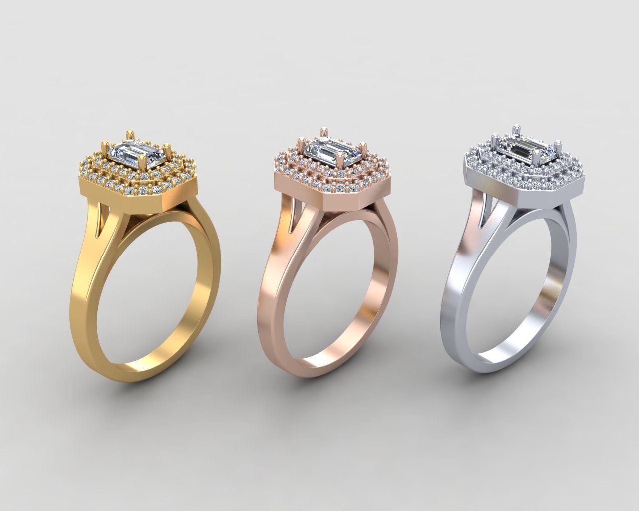 Pack of Emerald rings 43-MWC 3D print model_9