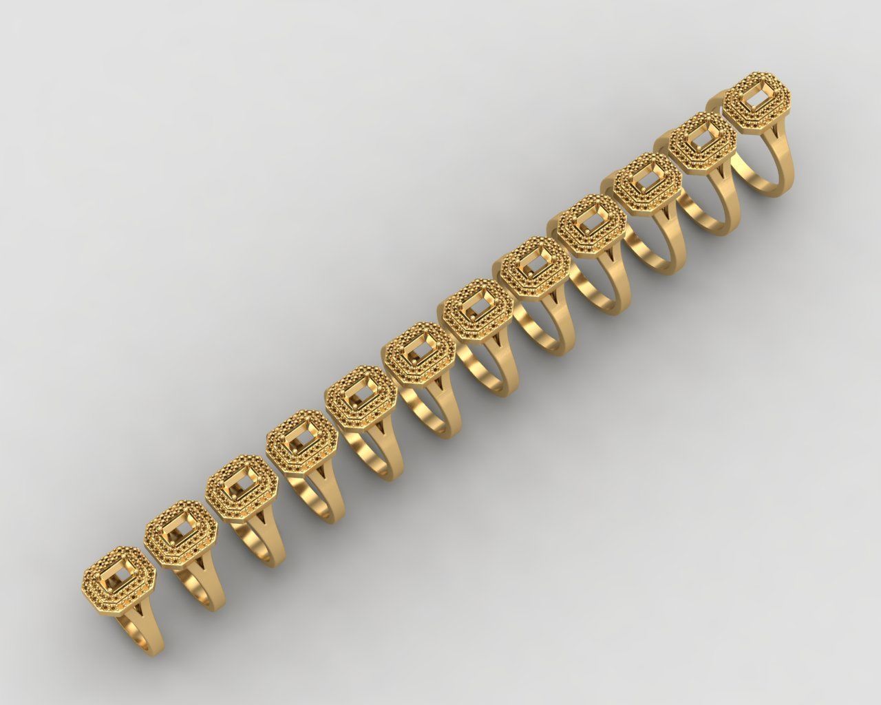 Pack of Emerald rings 43-MWC 3D print model_15