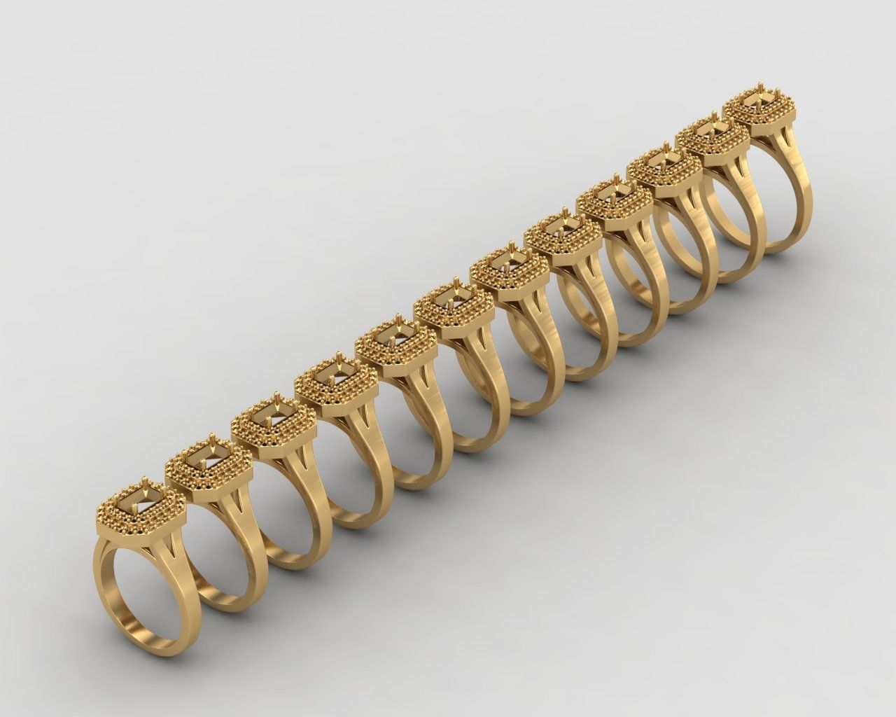 Pack of Emerald rings 43-MWC 3D print model_12