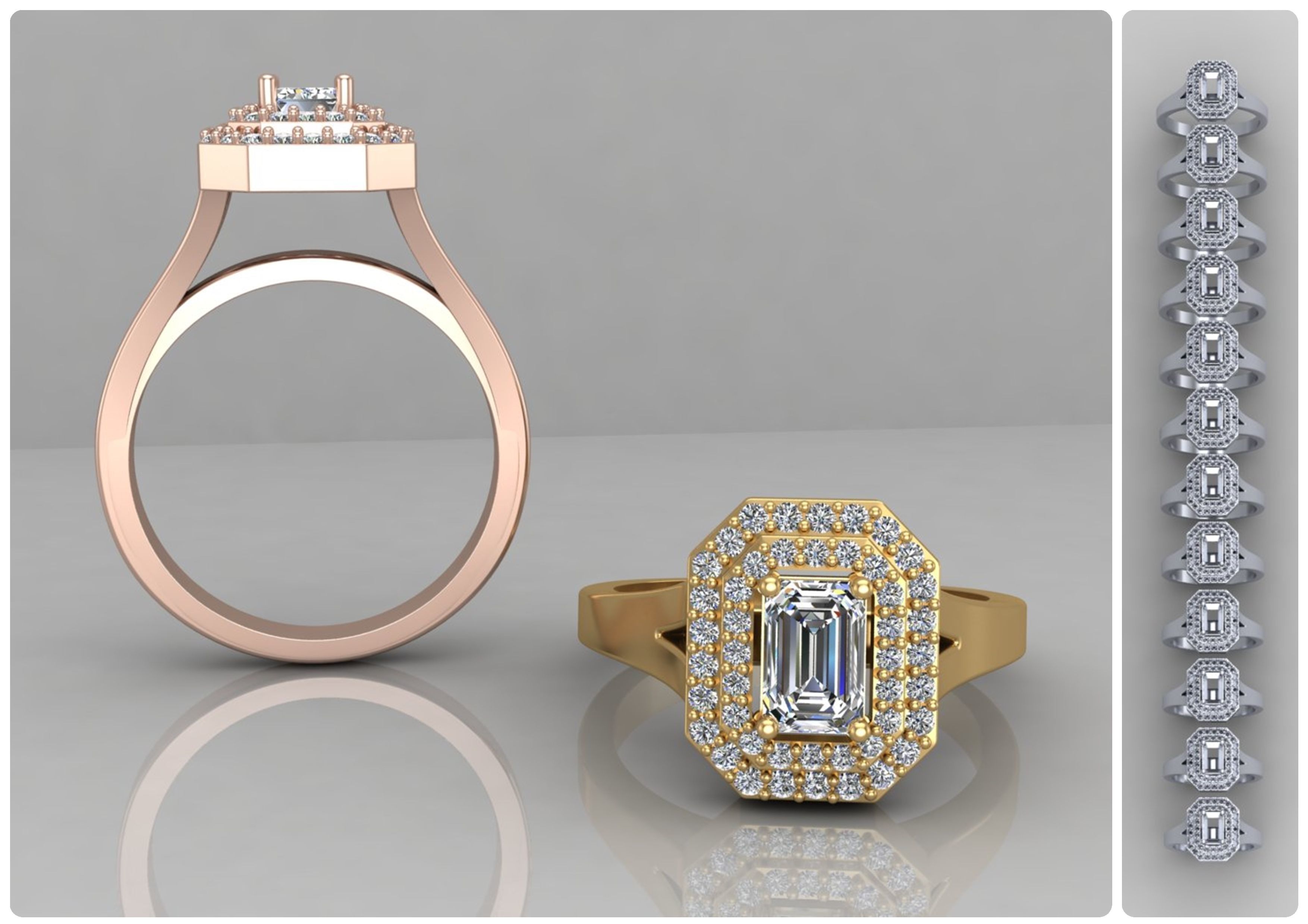 Pack of Emerald rings 43-MWC 3D print model_2