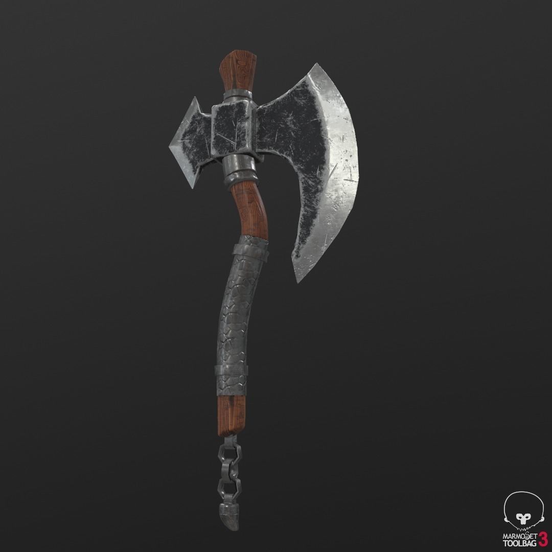 axe low poly two axes Low-poly 3D model_6