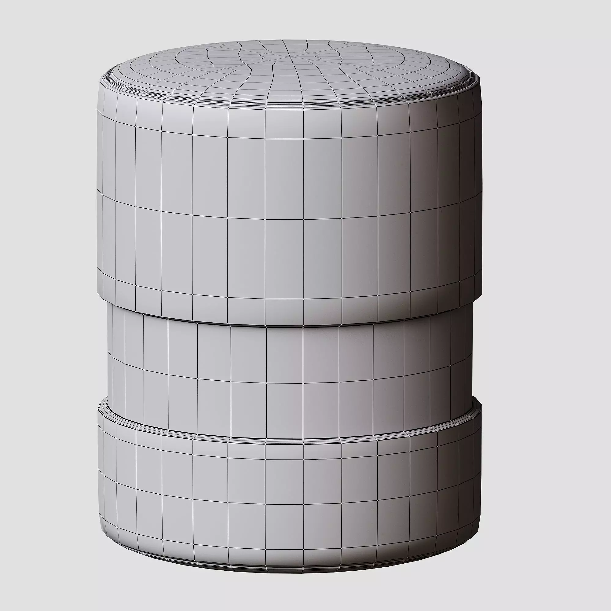 KRESLO fluffy brush with gold band 3D model_0