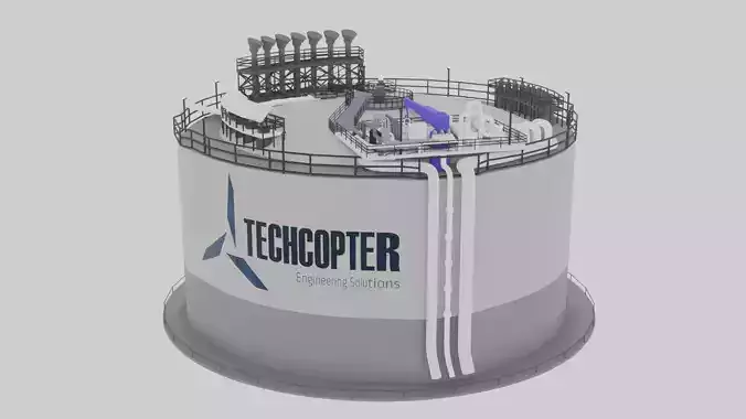 Low-Poly Gas Storage 3D model