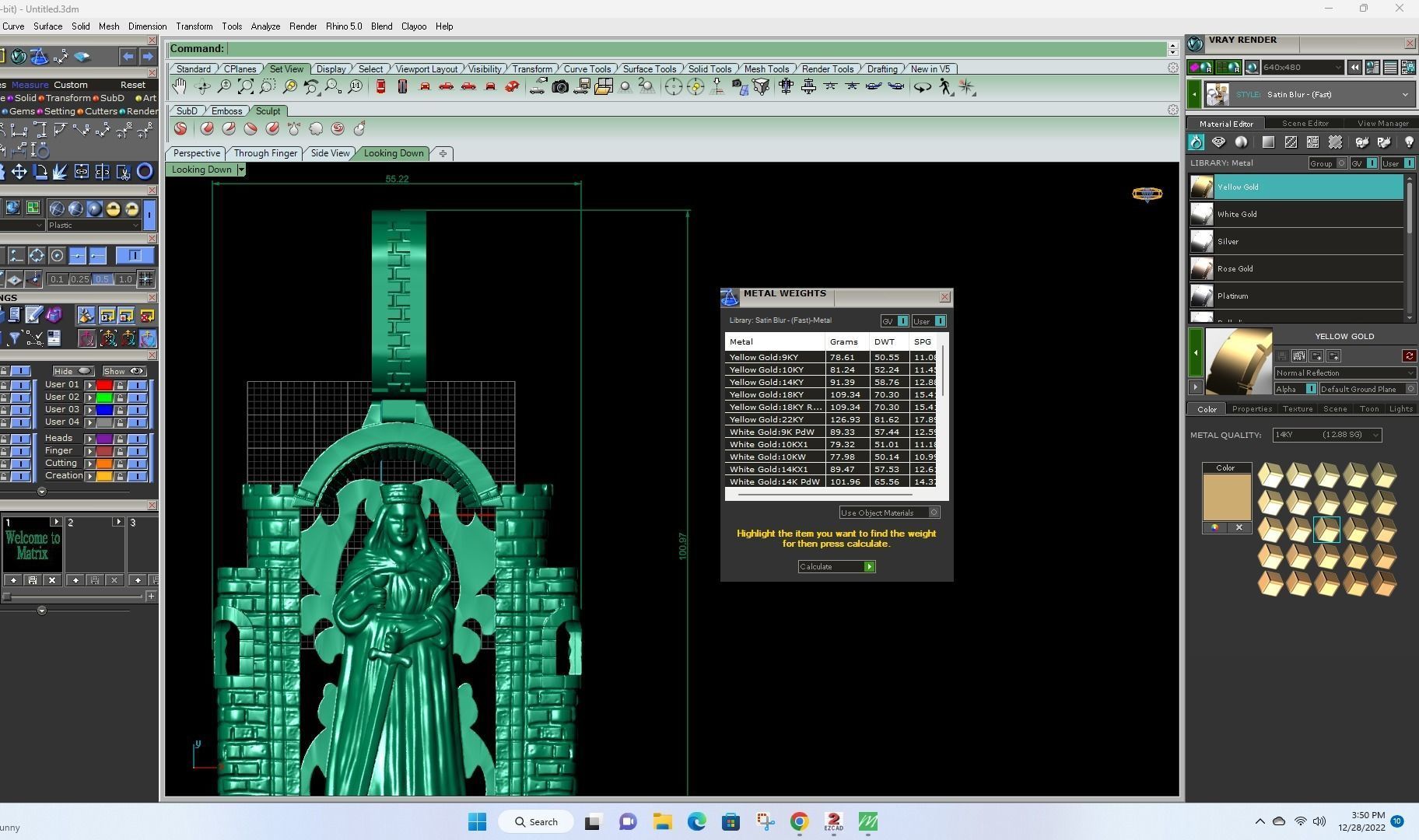 Santa Barbara Pendant With Custom Bail 3D print model_4