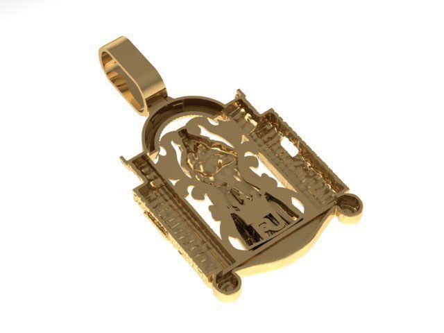 Santa Barbara Pendant With Custom Bail 3D print model_1