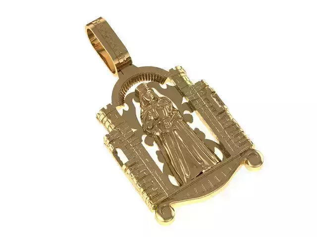 Santa Barbara Pendant With Custom Bail 3D print model