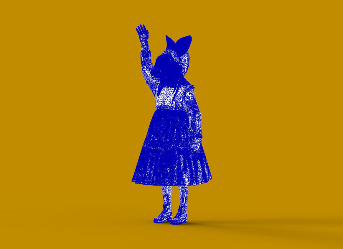 hare 2 girl in dress 3D print model_45