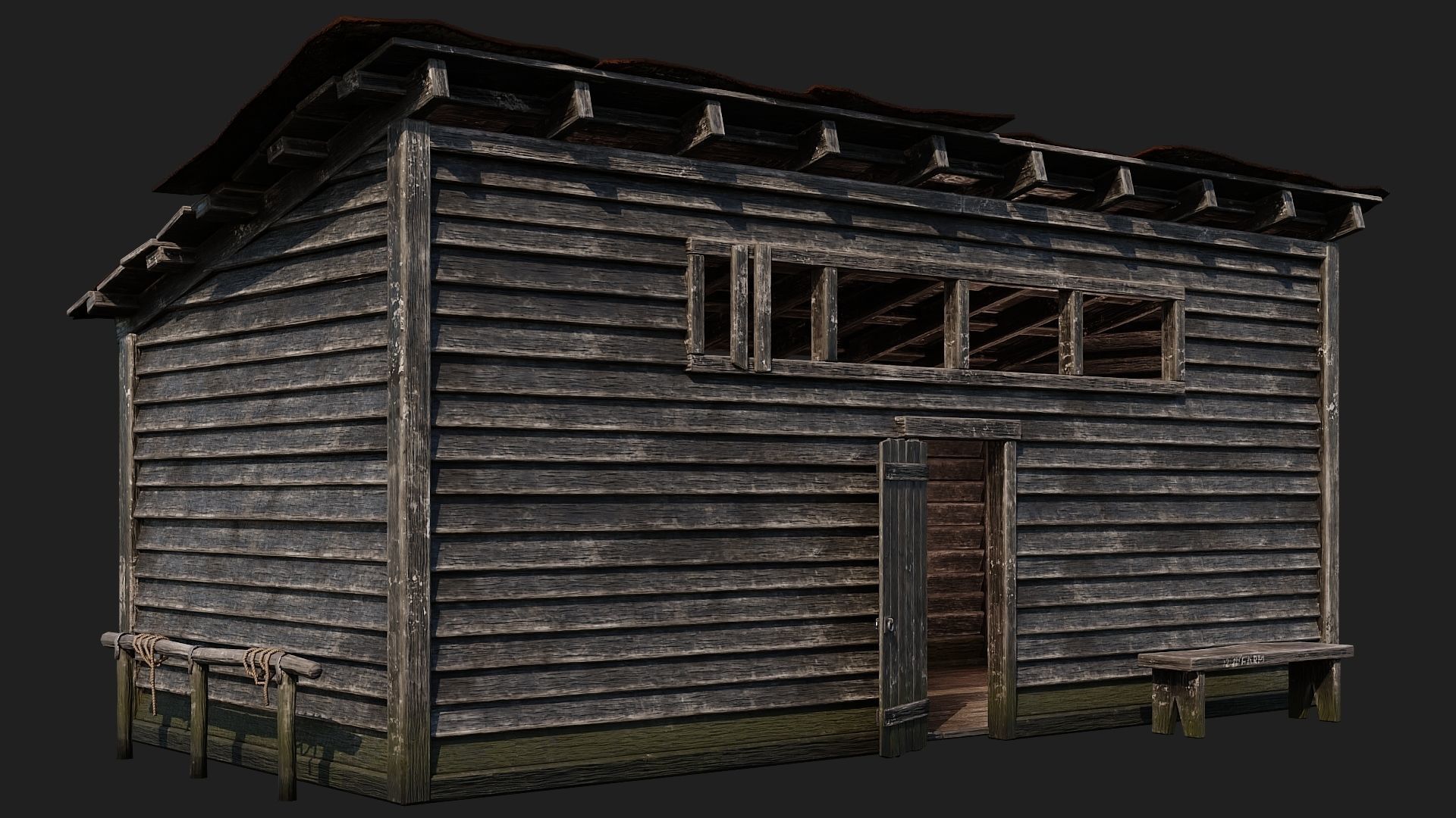 01-02-03-04 - Farm Buildings 4K PBR GameReady Low-poly 3D model_26