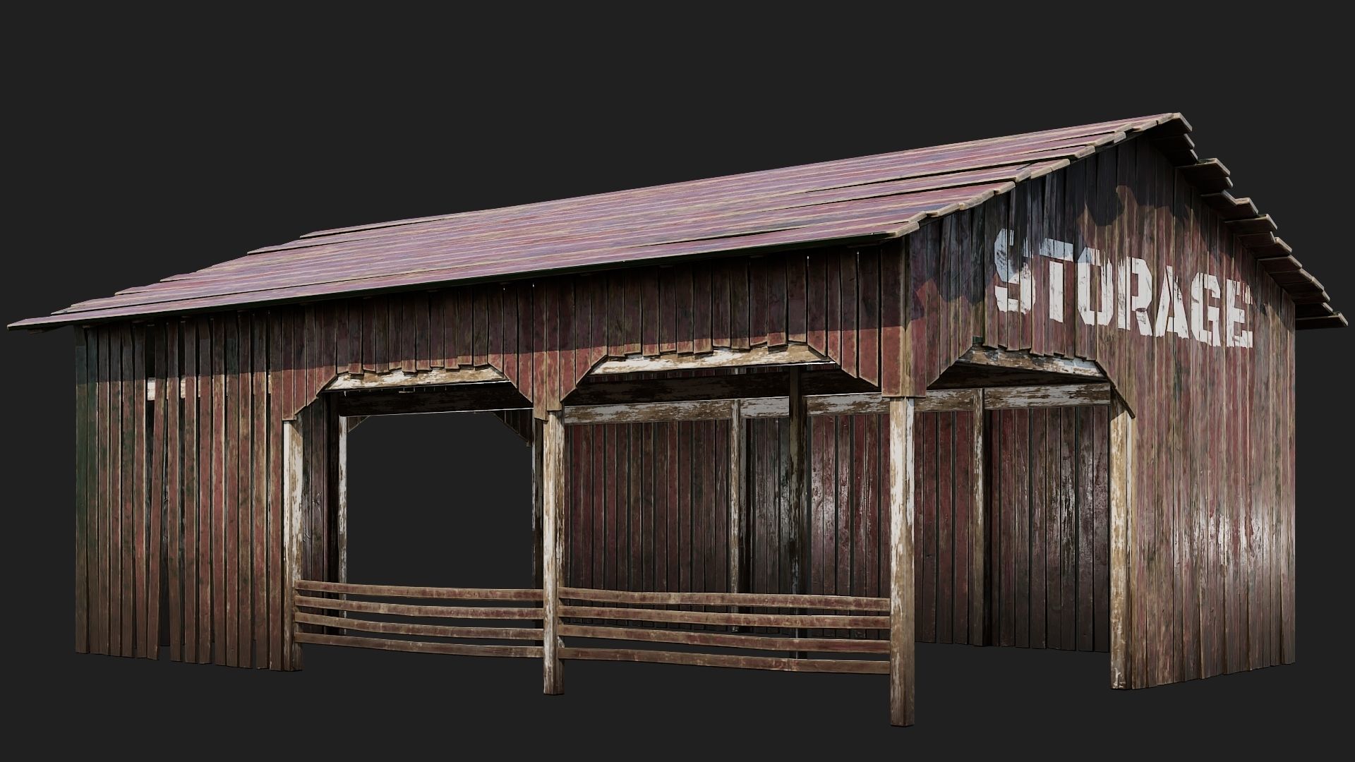 01-02-03-04 - Farm Buildings 4K PBR GameReady Low-poly 3D model_1