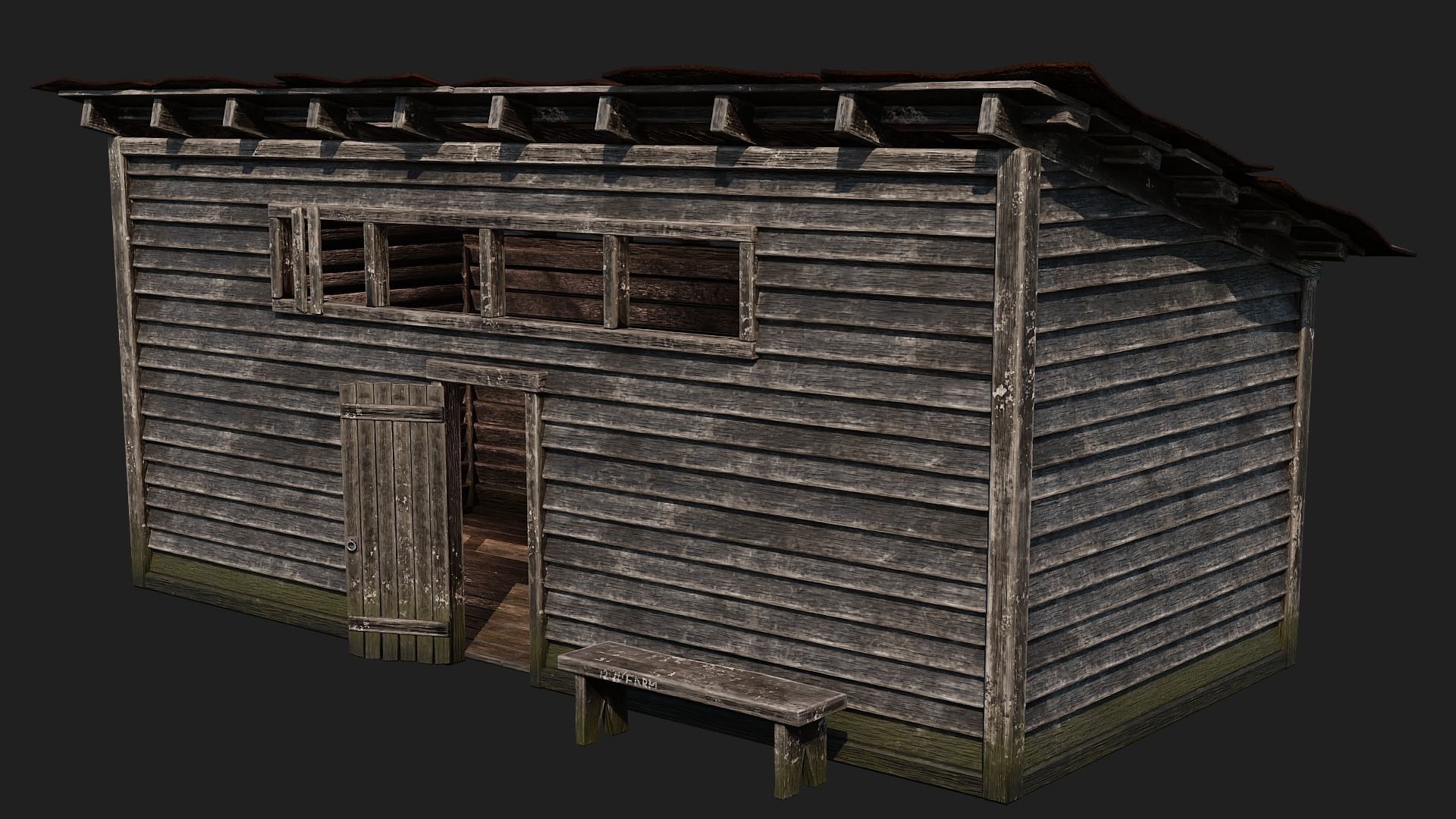 01-02-03-04 - Farm Buildings 4K PBR GameReady Low-poly 3D model_29