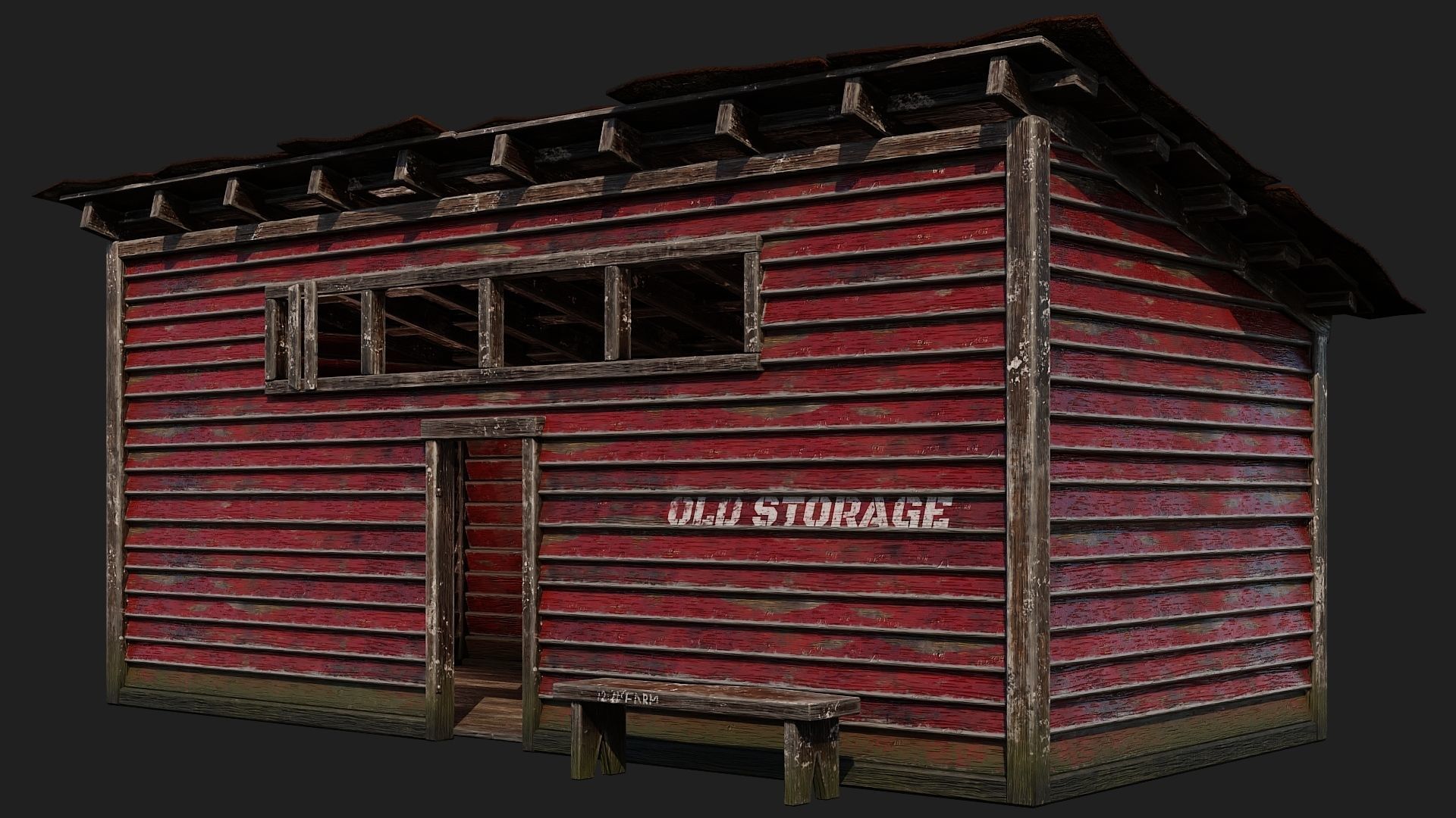 01-02-03-04 - Farm Buildings 4K PBR GameReady Low-poly 3D model_4