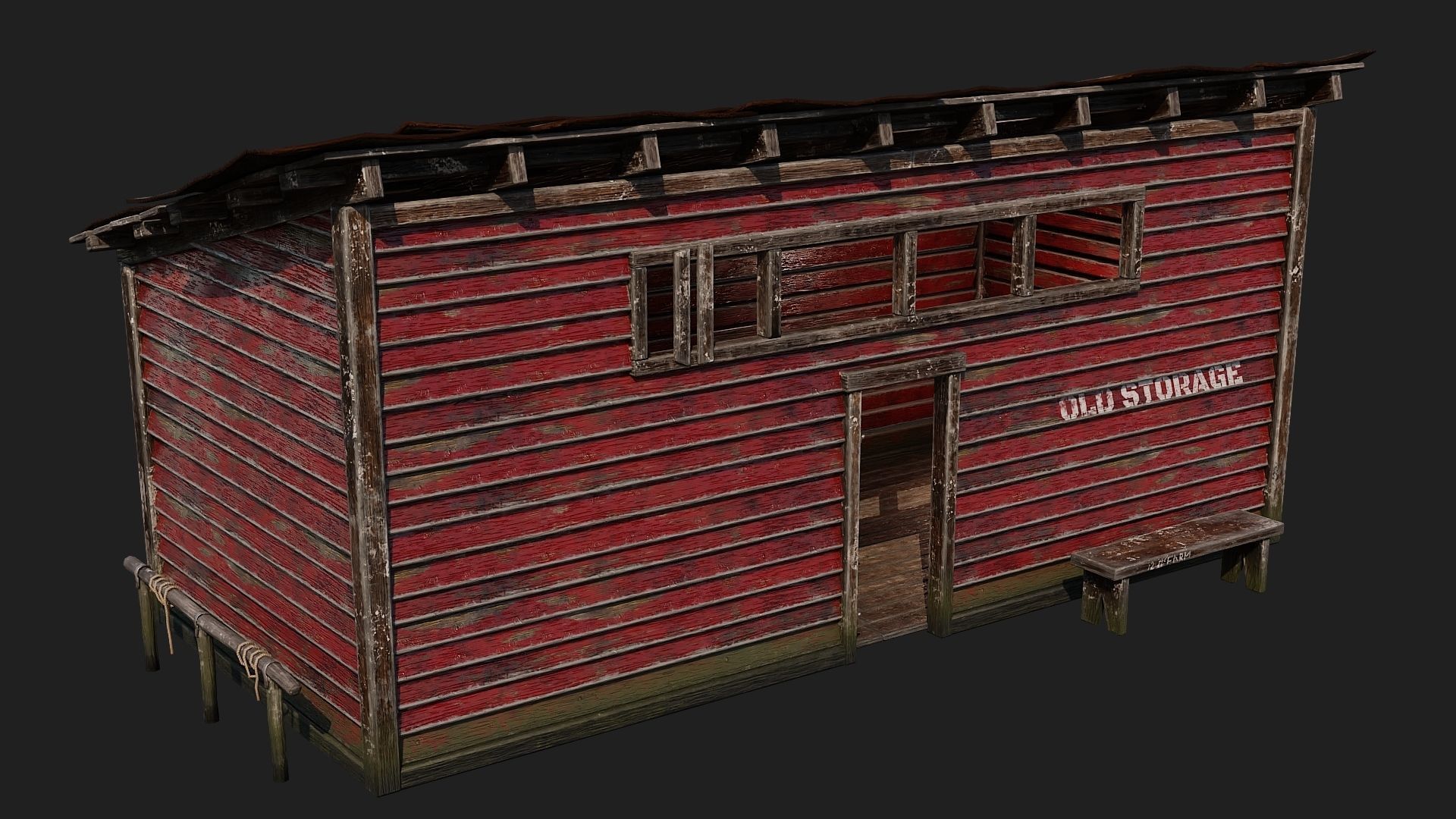 01-02-03-04 - Farm Buildings 4K PBR GameReady Low-poly 3D model_32