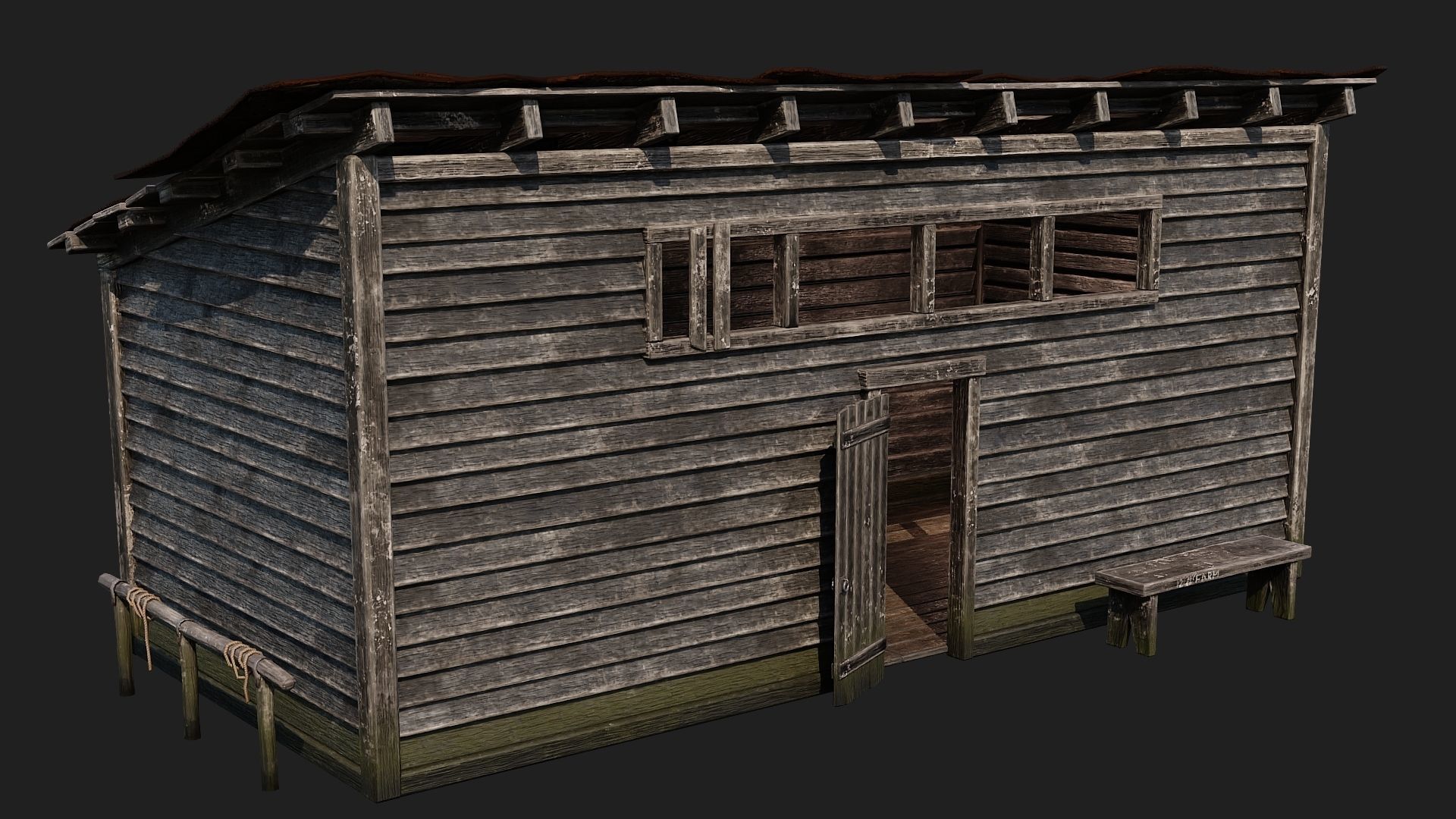 01-02-03-04 - Farm Buildings 4K PBR GameReady Low-poly 3D model_23
