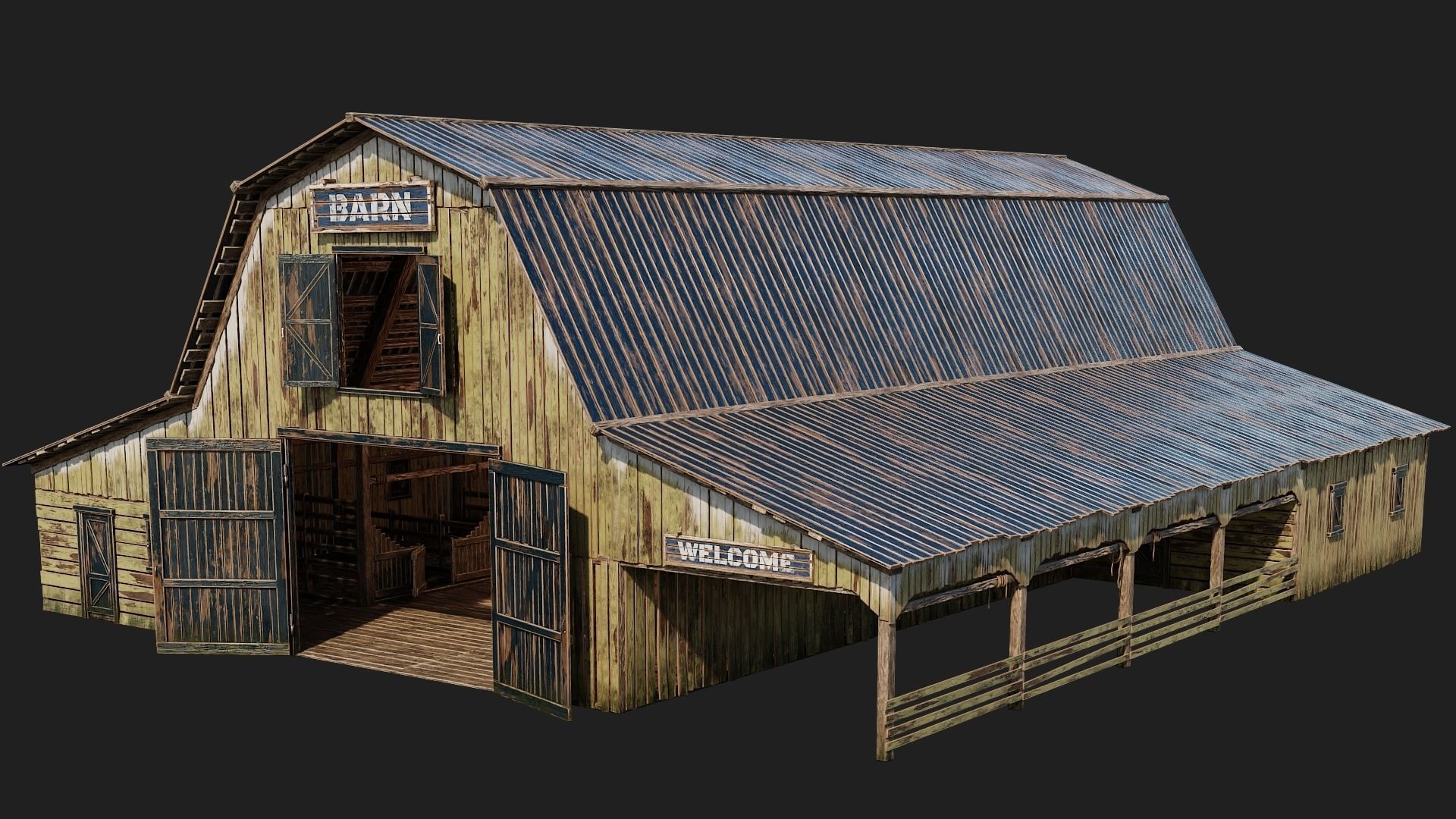 05-06-07-08 - Farm Buildings 4K PBR GameReady Low-poly 3D model_11