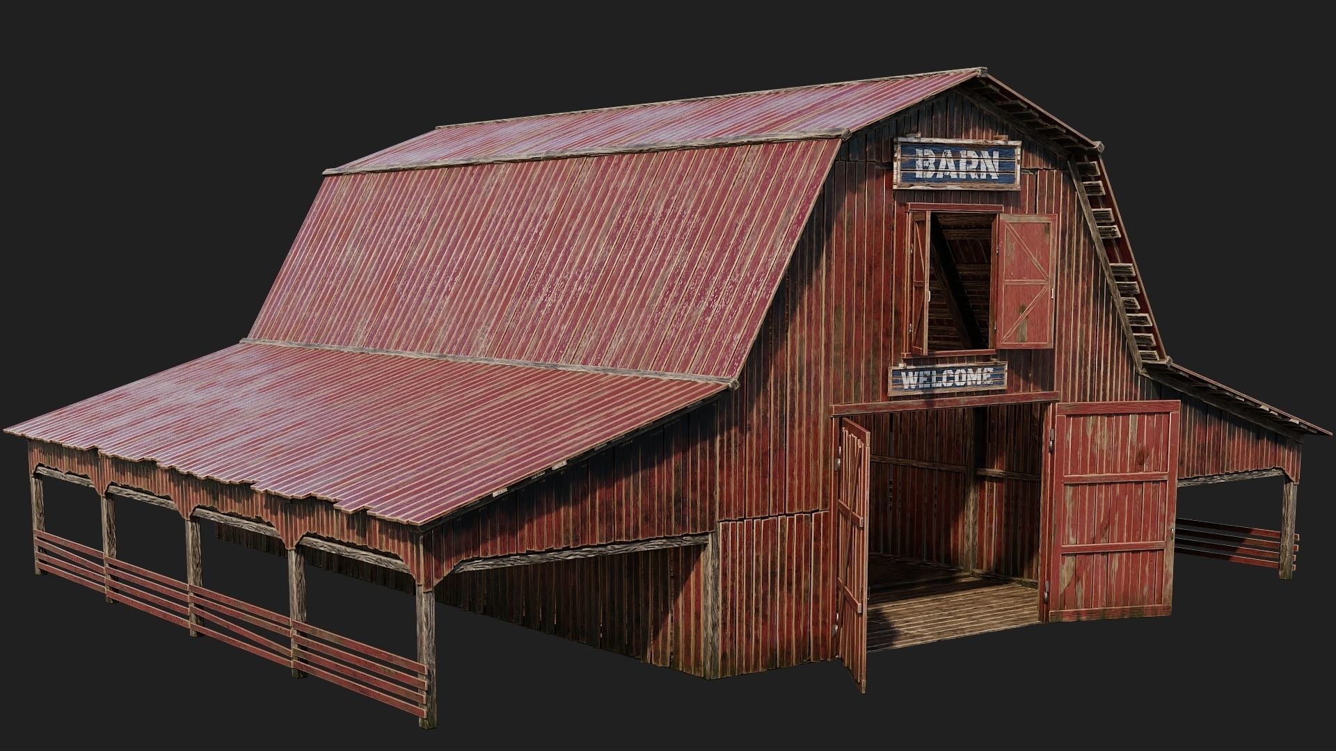 05-06-07-08 - Farm Buildings 4K PBR GameReady Low-poly 3D model_32