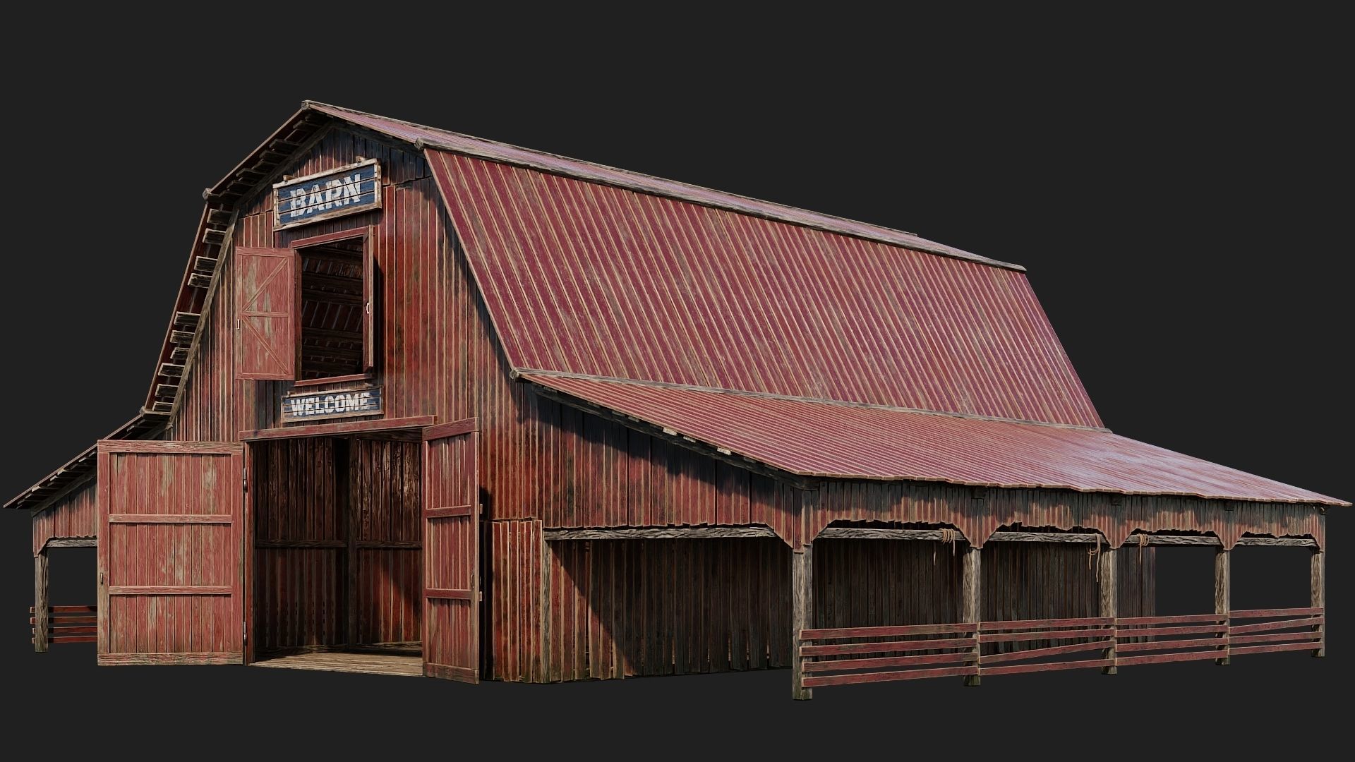 05-06-07-08 - Farm Buildings 4K PBR GameReady Low-poly 3D model_4