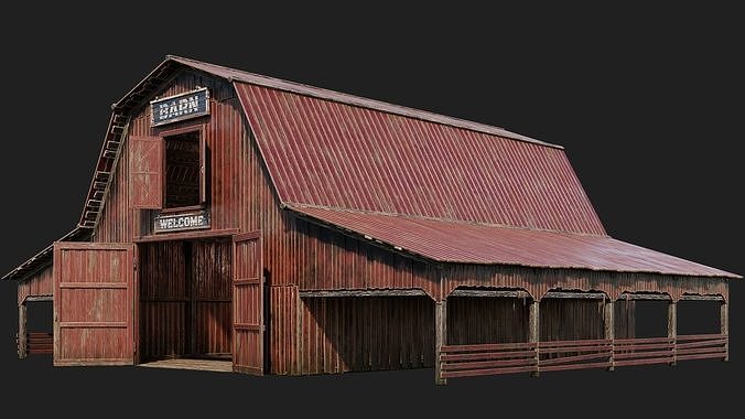 05-06-07-08 - Farm Buildings 4K PBR GameReady Low-poly 3D model 5