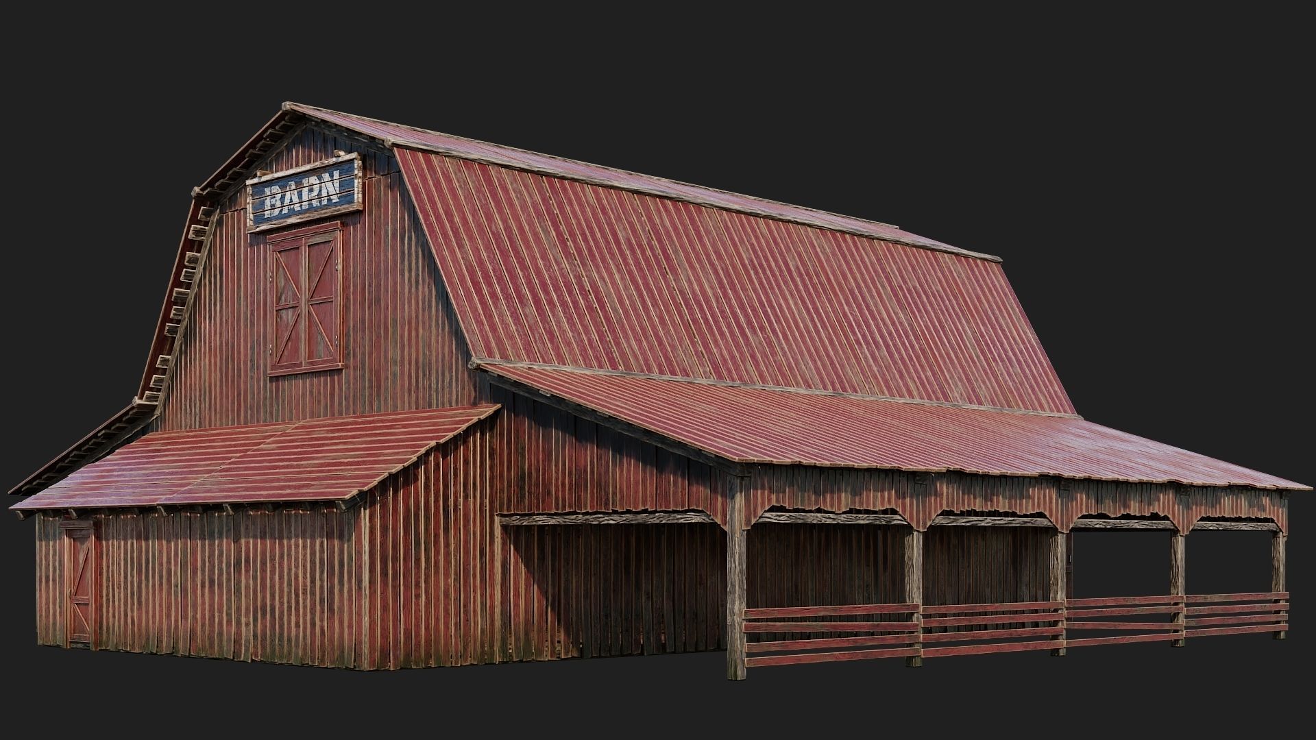05-06-07-08 - Farm Buildings 4K PBR GameReady Low-poly 3D model_34