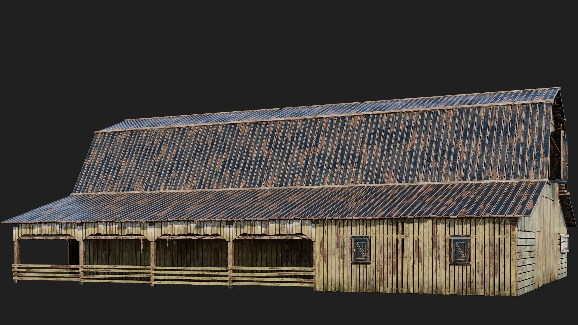 05-06-07-08 - Farm Buildings 4K PBR GameReady Low-poly 3D model_10