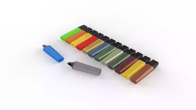 Markers set of colored pencils
