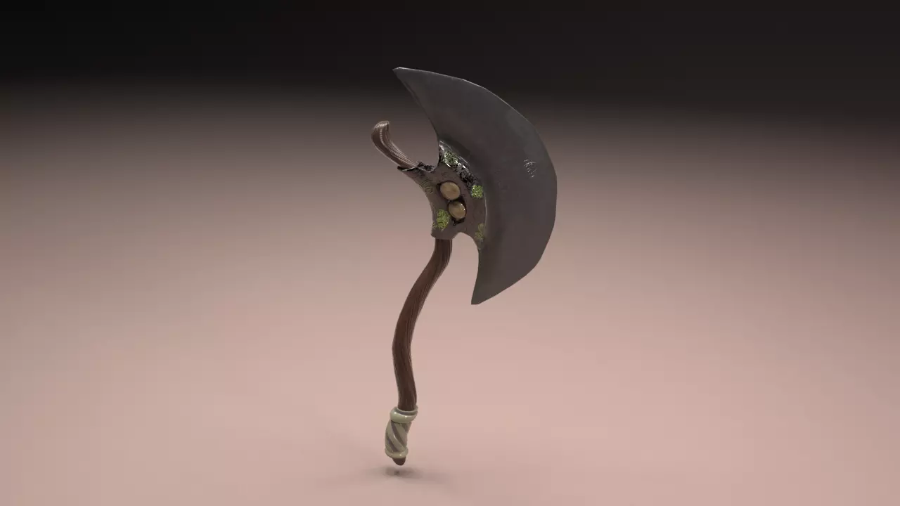 iron axe Low-poly 3D model