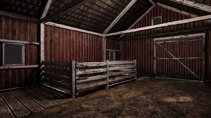 09-10-11-12  - Farm Buildings 4K PBR GameReady Low-poly 3D model 6