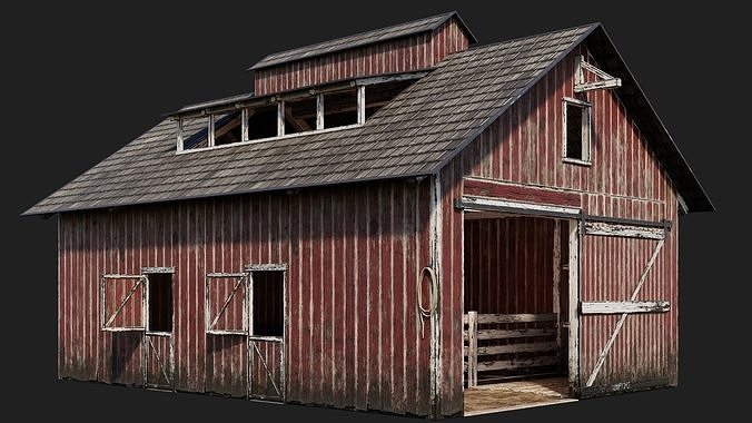 09-10-11-12  - Farm Buildings 4K PBR GameReady Low-poly 3D model 2