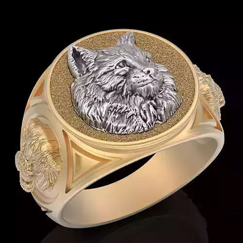 Tiger ring silver gold sterling printable jewelry 3D model