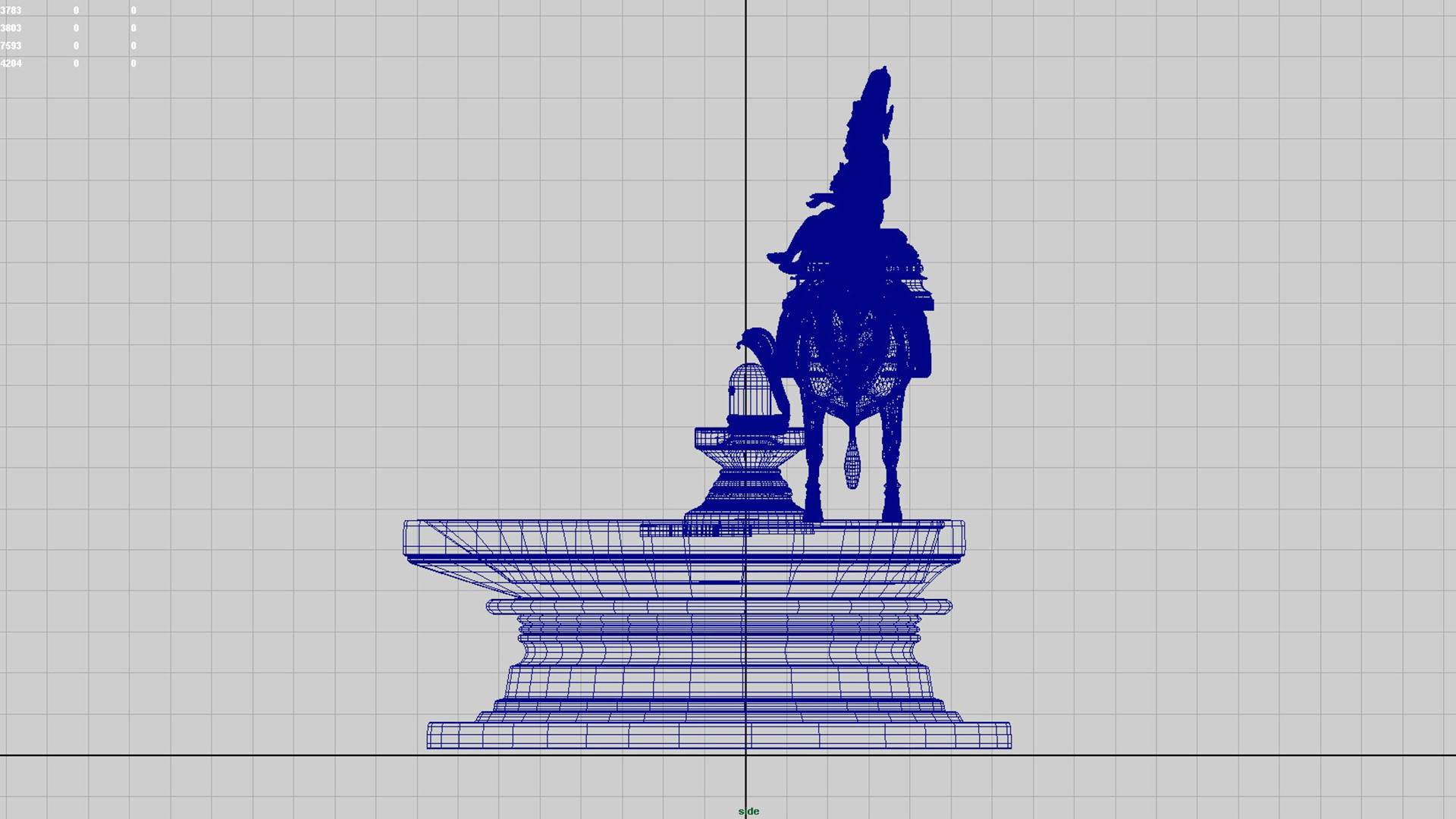 oil lamp god shiva parvati 3D model_7