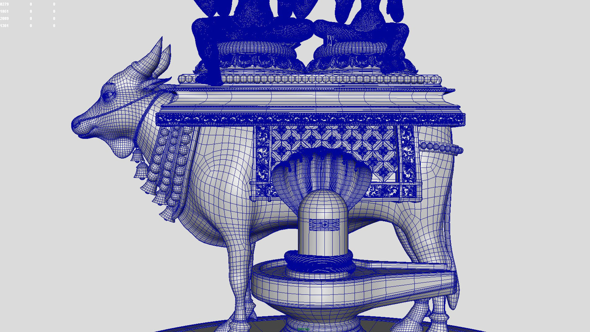 oil lamp god shiva parvati 3D model_9