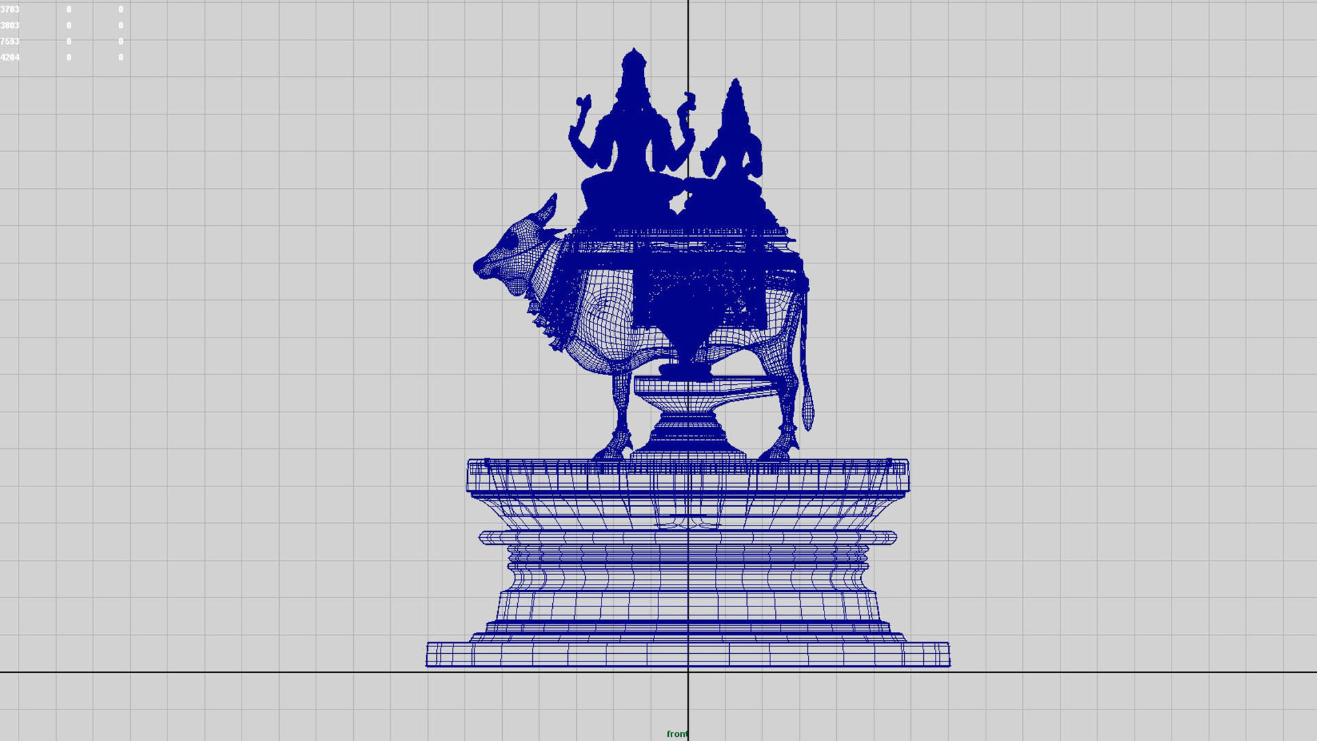 oil lamp god shiva parvati 3D model_8