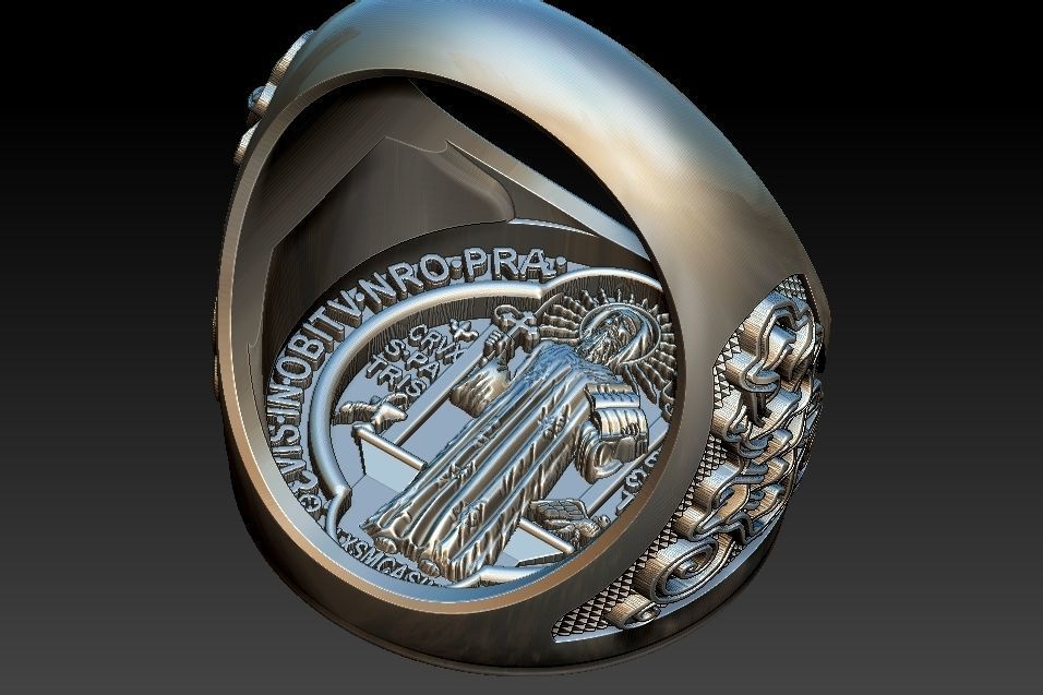 Saint Benedict Ring - Anel Sao Bento 3D print model_10