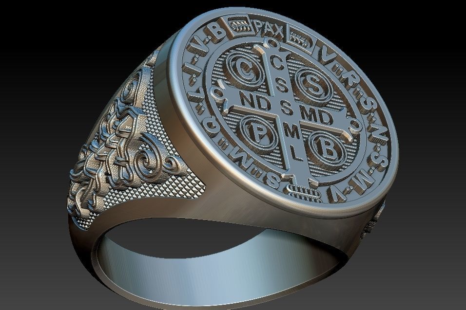 Saint Benedict Ring - Anel Sao Bento 3D print model_2