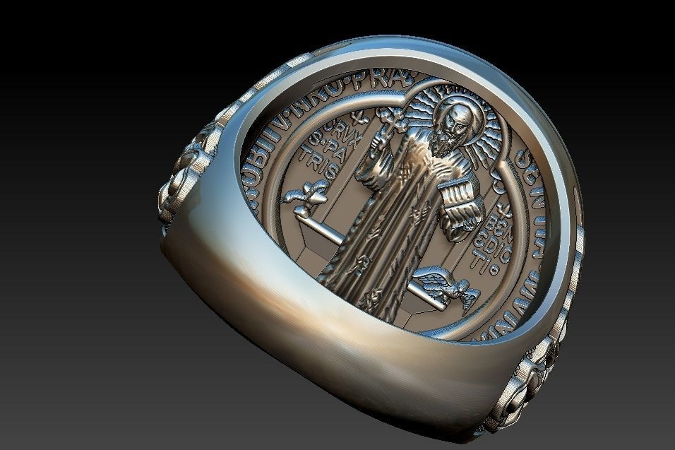 Saint Benedict Ring - Anel Sao Bento 3D print model_8