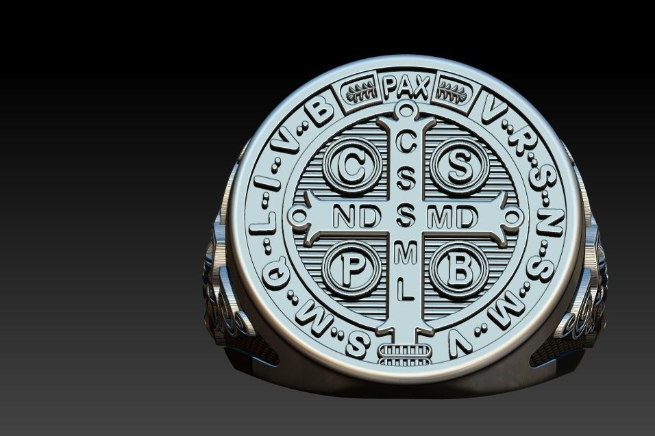 Saint Benedict Ring - Anel Sao Bento 3D print model_21
