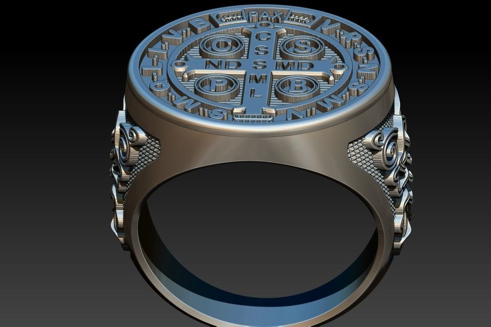 Saint Benedict Ring - Anel Sao Bento 3D print model_14