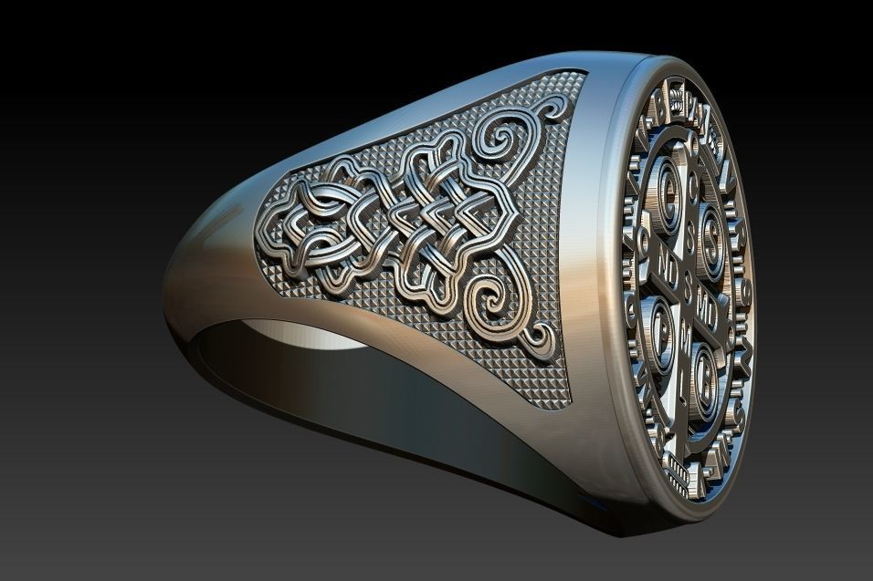 Saint Benedict Ring - Anel Sao Bento 3D print model_19