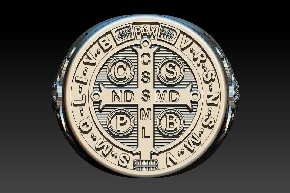 Saint Benedict Ring - Anel Sao Bento 3D print model_1
